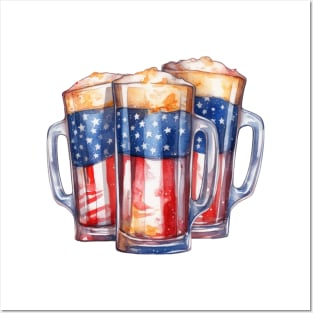 4th Of July Beer Cups Posters and Art